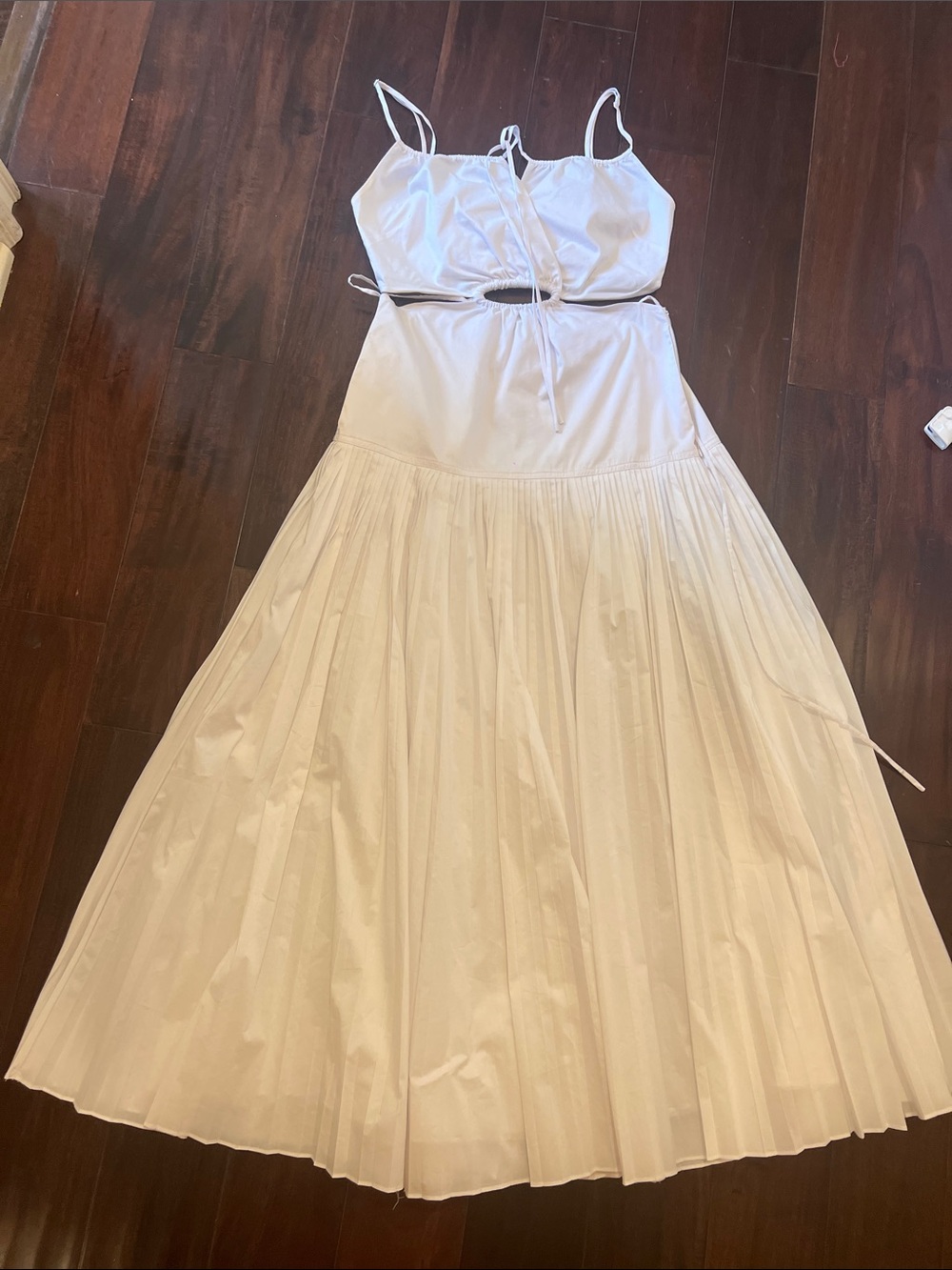 Jonathan Simkhai White Cutout Maxi Dress with Tie Detail - Picture 1 of 4